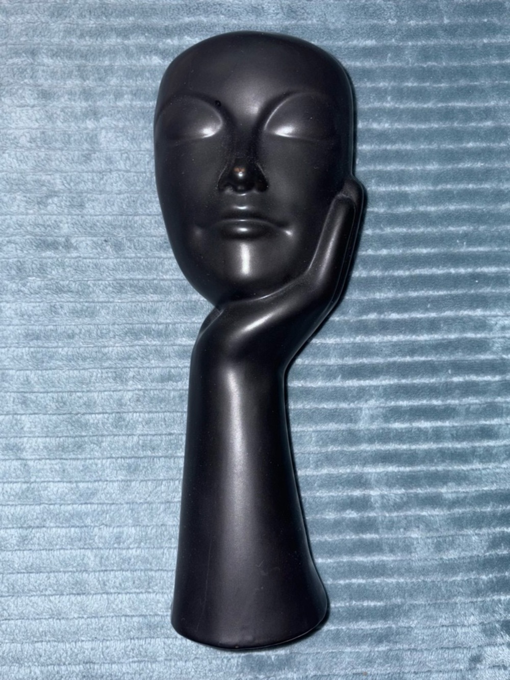Minimalist Black Ceramic Face Sculptural Vase - Home Accents